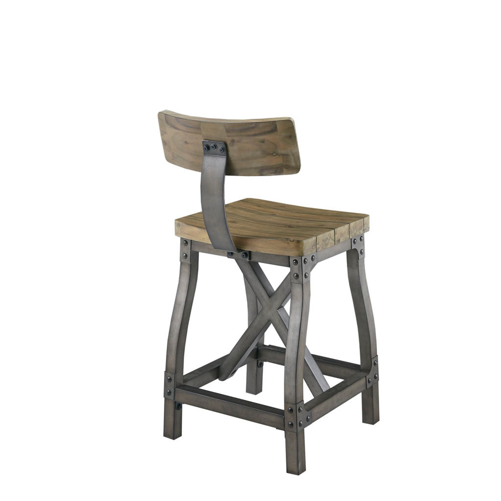 Lancaster Counter Stool with Back Rest - Oak