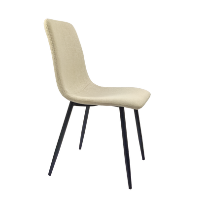Ona Suedette Dining Chairs with Black Metal Leg (Set of 2) - Beige