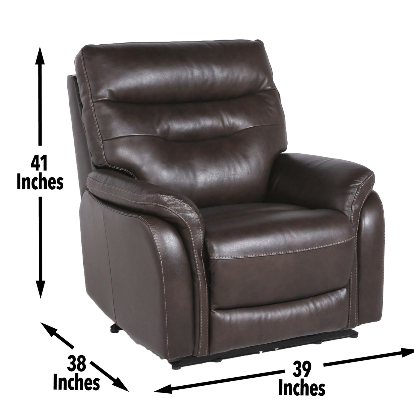 Rosa Top-Grain Leather Recliner - Brown