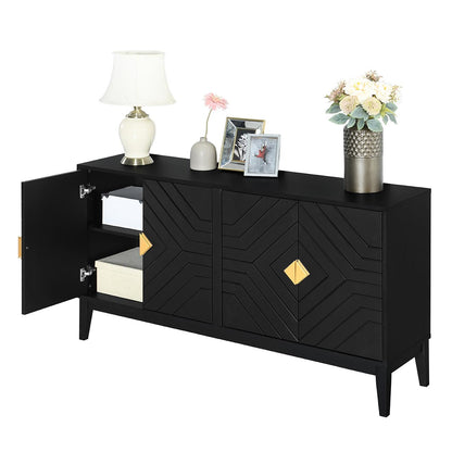 Dalton 4-Door Sideboard Buffet - Black
