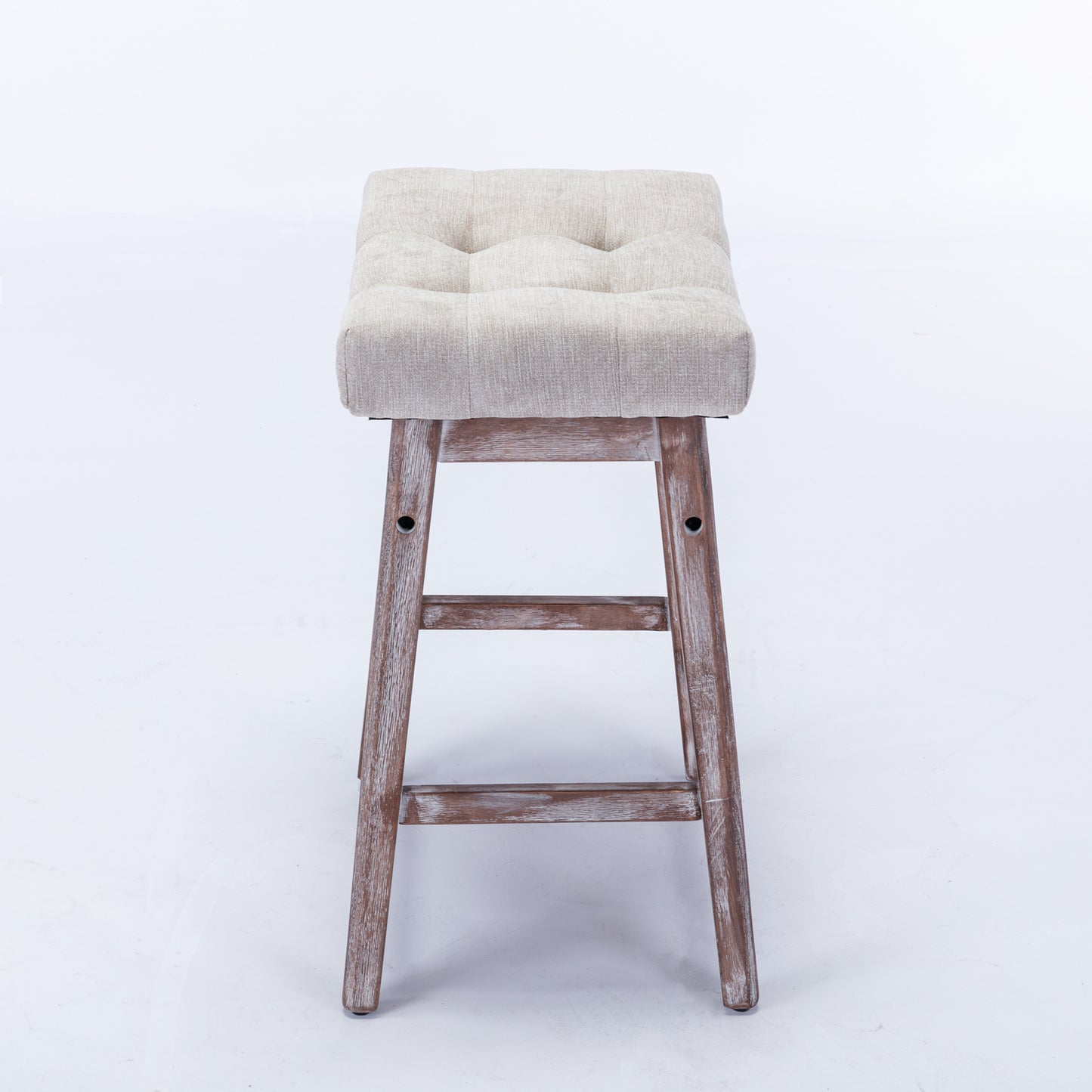 Farmhouse Counter Stools Height 25" -  Beige Set of 2