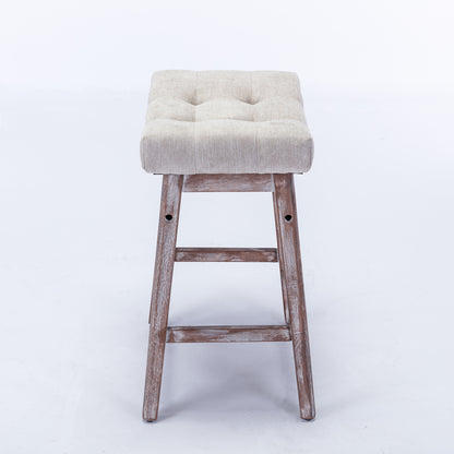 Farmhouse Counter Stools Height 25" -  Beige Set of 2