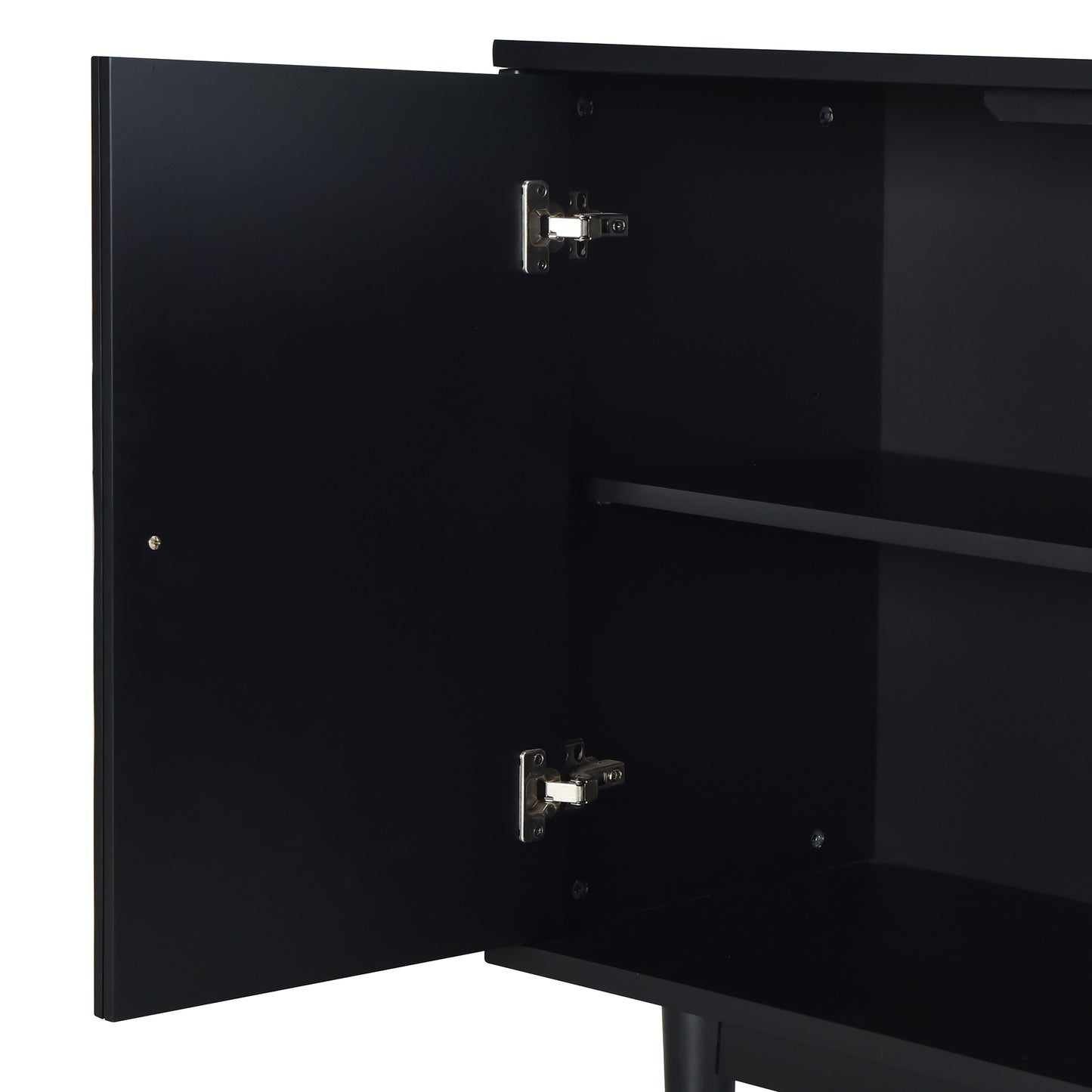 Celeste Convex Pattern Doors Sideboard Buffet - Black
