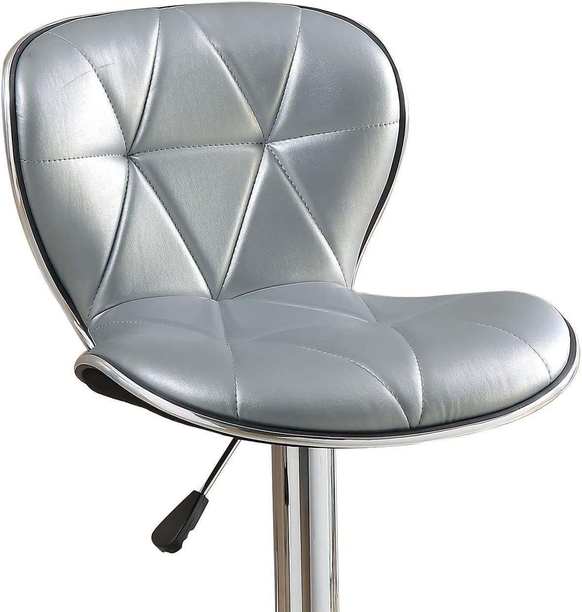 Daimon Faux Leather Adjustable Stool - Silver Set of 2