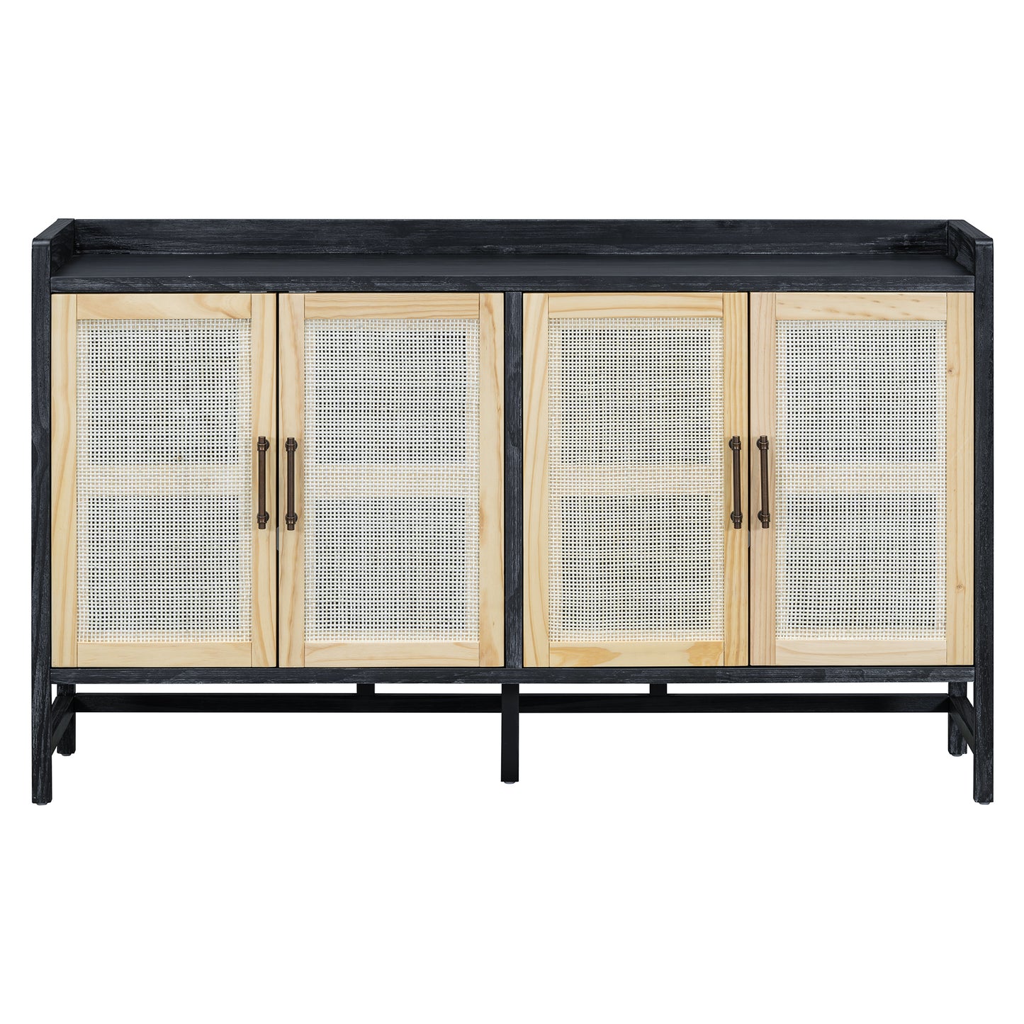 Hana Rattan Doors Sideboard Buffet - Black