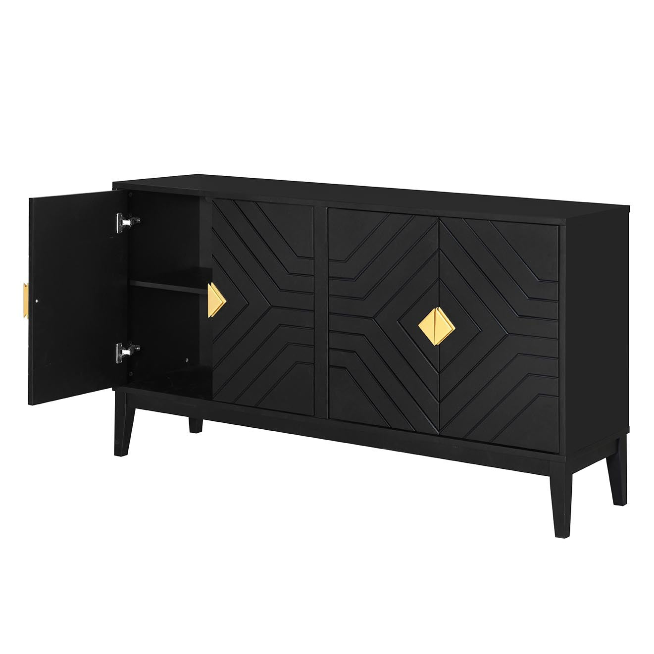 Dalton 4-Door Sideboard Buffet - Black
