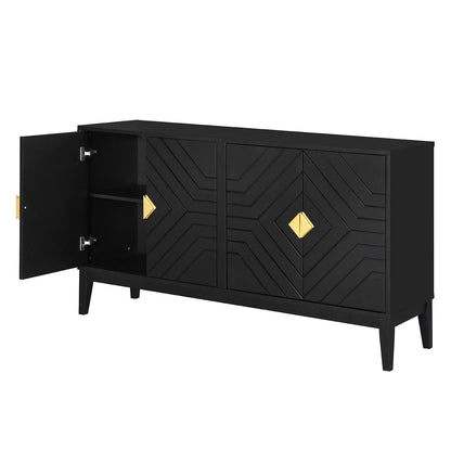 Dalton 4-Door Sideboard Buffet - Black