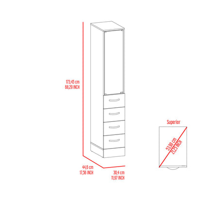 Haniger 3-Drawer 3-Shelf Linen Cabinet - White