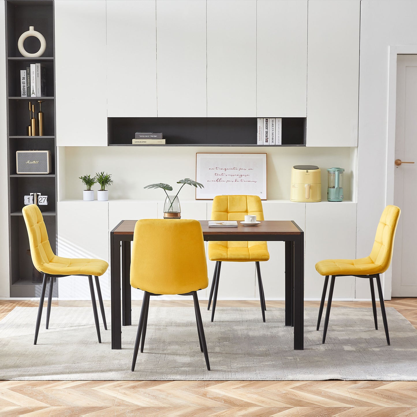 Rivas  Velvet Dining Chairs (Set of 2) - Yellow