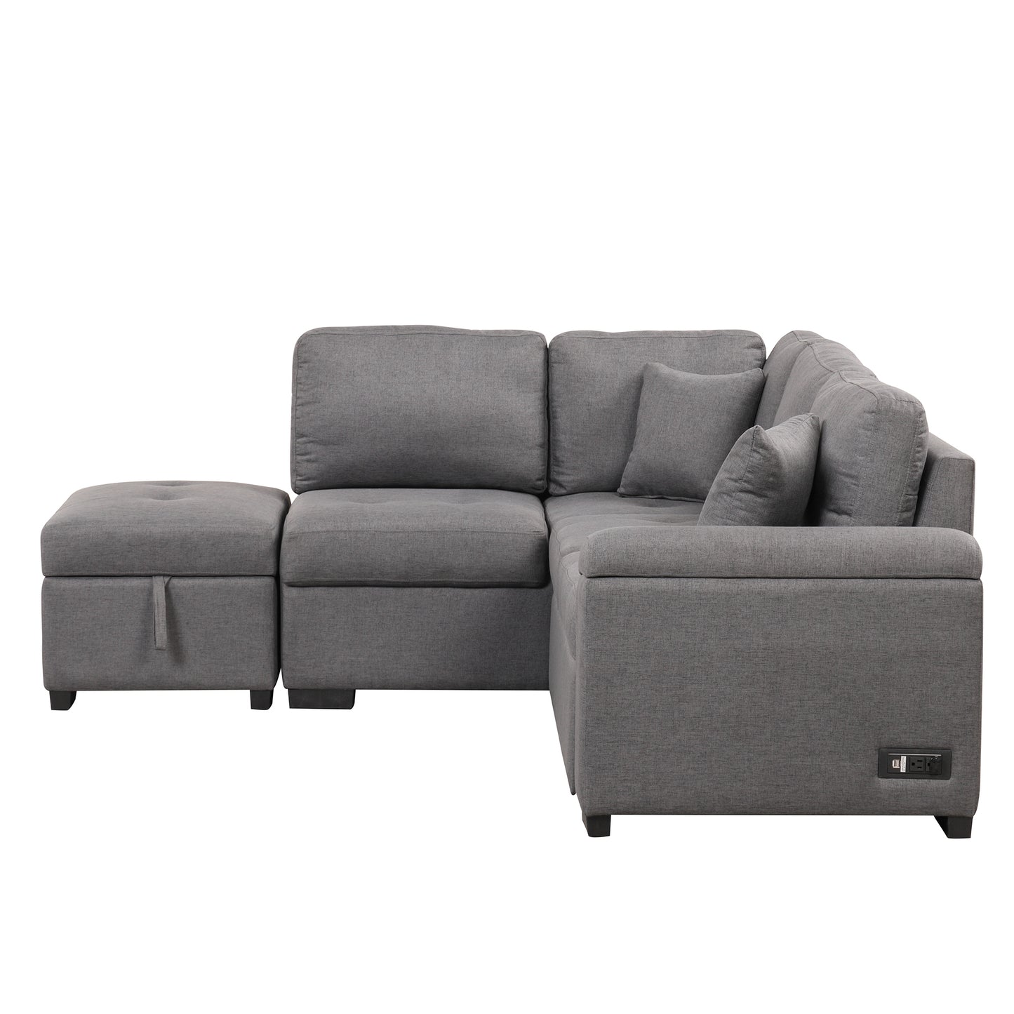 Kwame Sleeper Sectional Sofa - Dark Gray