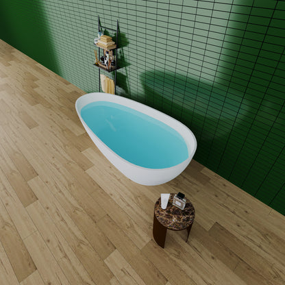 Ivan 59" Solid Surface Freestanding Bathtub - White