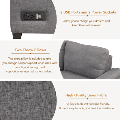 Kwame Sleeper Sectional Sofa - Dark Gray