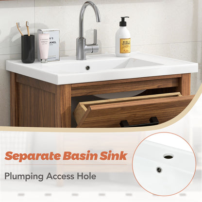Freestanding Bathroom Vanity Cabinet with  Ceramic Basin Sink