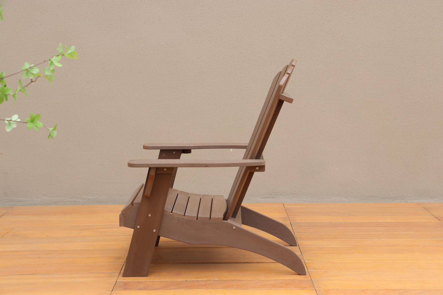 Tomi Patio Polystyrene Adirondack Chair - Brown