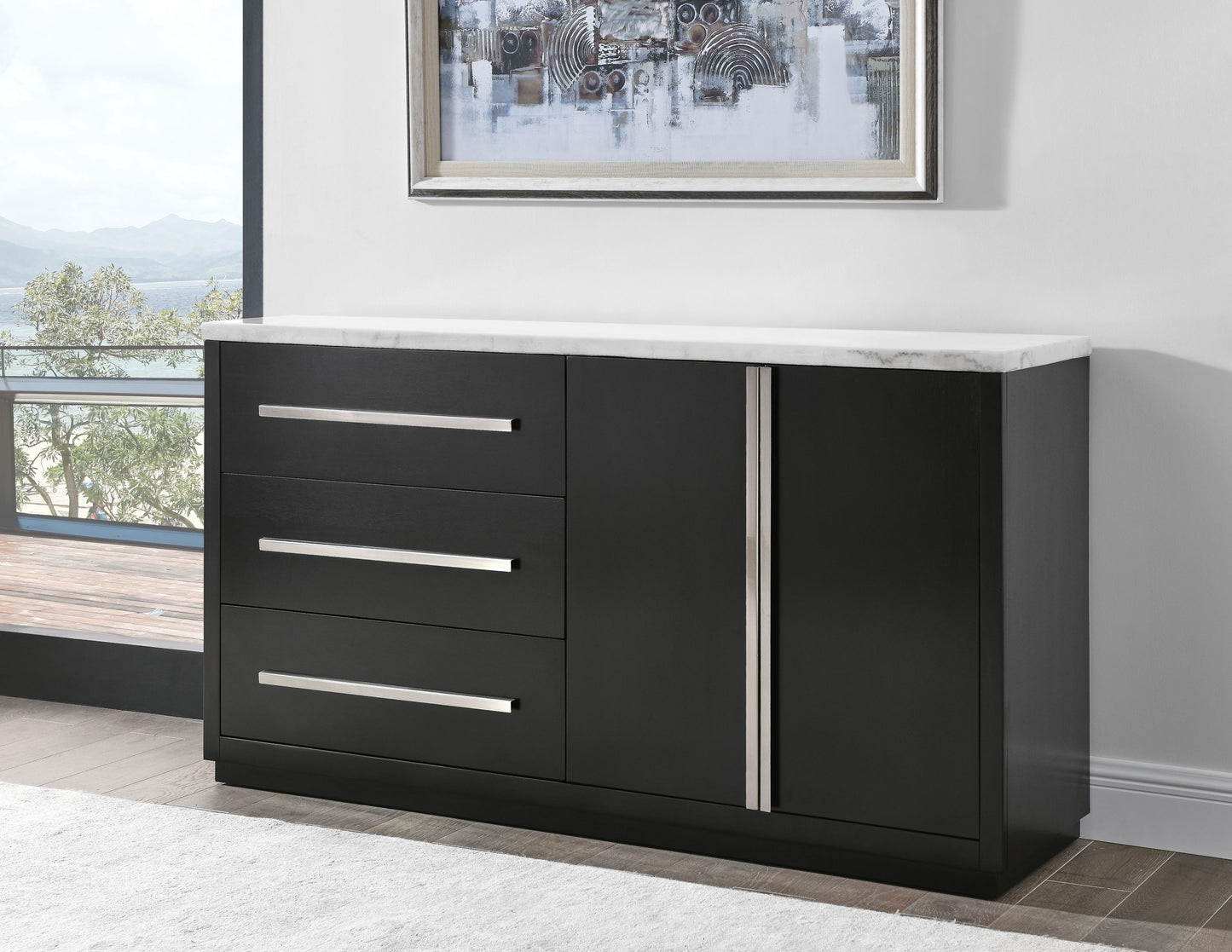 Camila White Marble Top Server