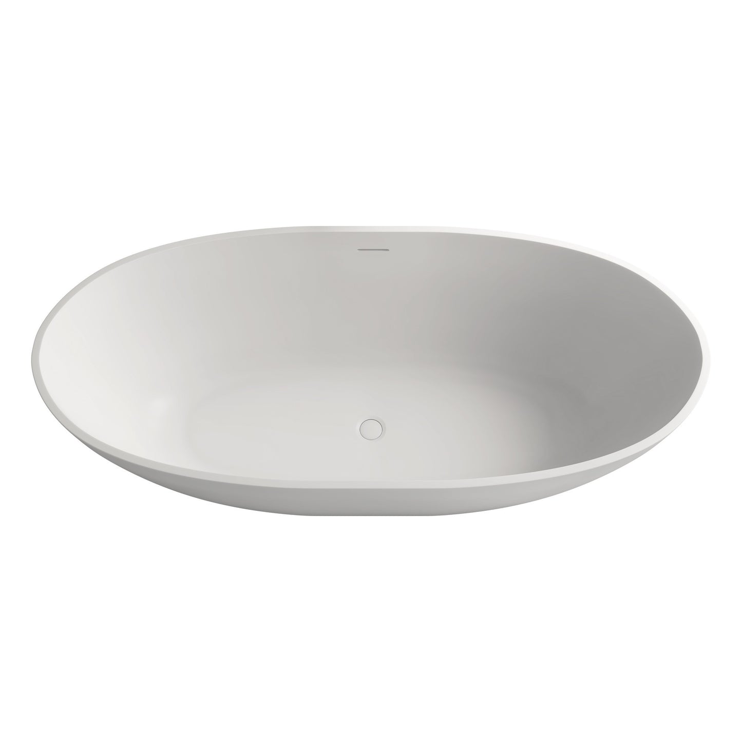 Mew 65" Solid Surface Freestanding Soaking Bathtub - Matte White
