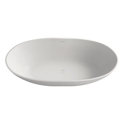 Mew 65" Solid Surface Freestanding Soaking Bathtub - Matte White