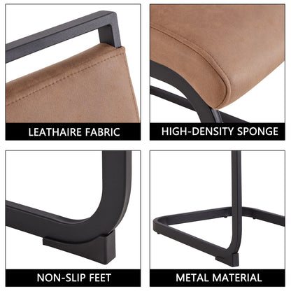 Alida Dining Chairs Metal Leg (Set of 2) - Brown