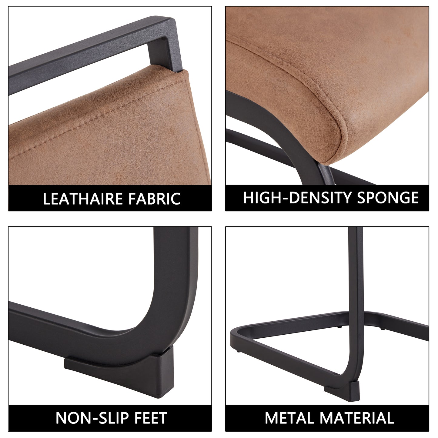Alida Dining Chairs Metal Leg (Set of 4) - Brown
