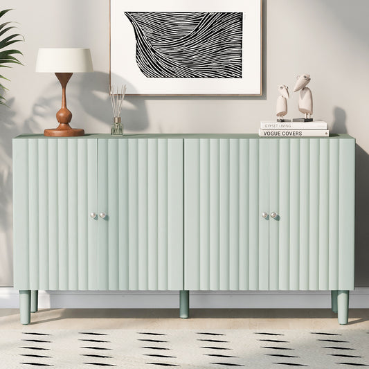 Butler Wavy Pattern Doors Sideboard Buffet - Light Green