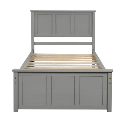 Iso Twin Size Platform Bed with 2 under-bed drawers - Gray