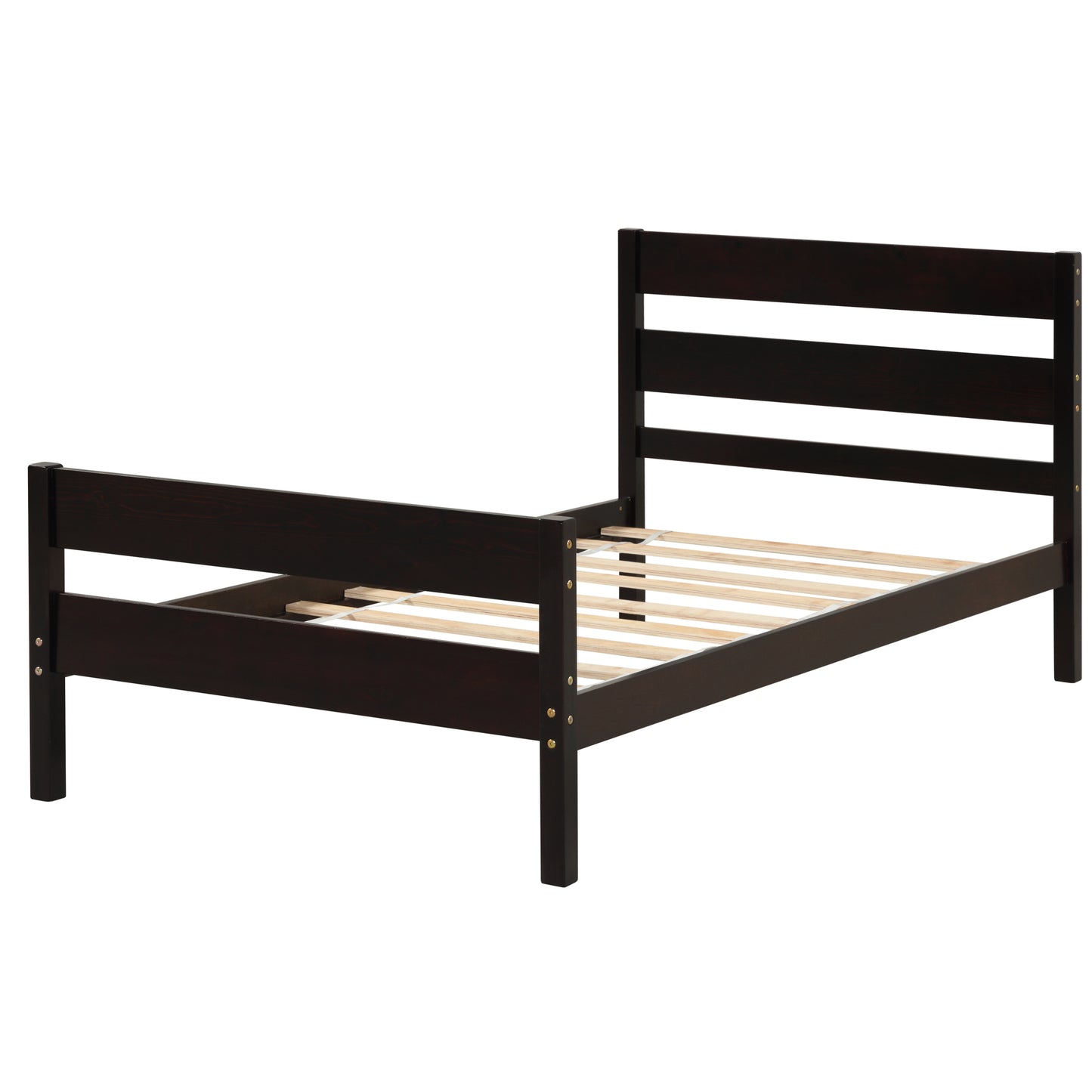 Saba Twin Size Platform Bed Frame - Espresso