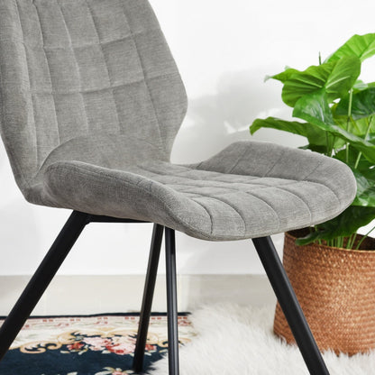 BuBu Fabric Dining Chairs (Set of 2) - Gray