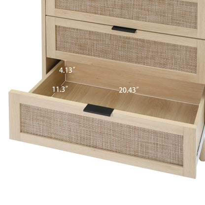 Kooboo 3 Drawer Nightstand End Table - Natural