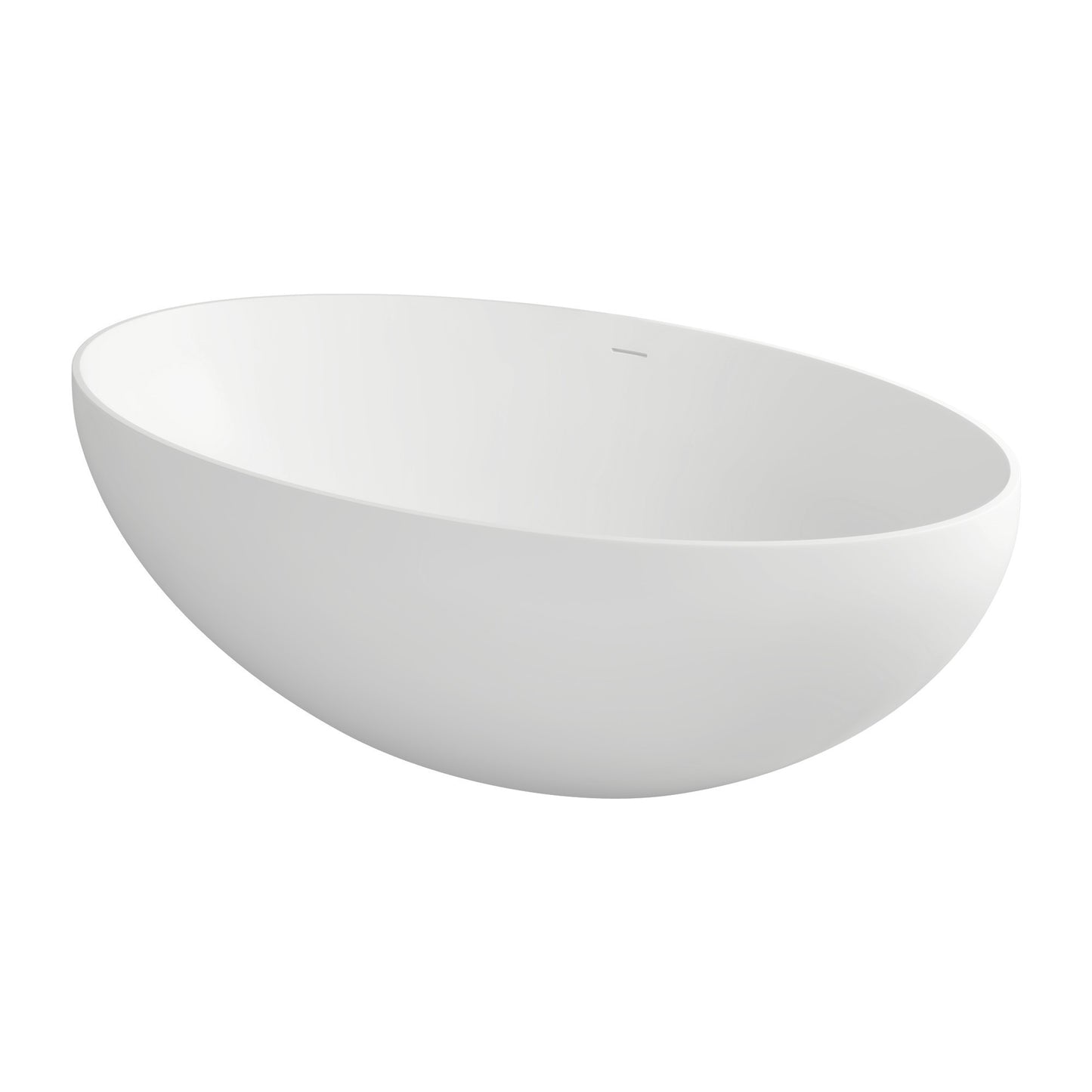 Roni 67" Solid Surface Freestanding Soaking Bathtub - Matte White