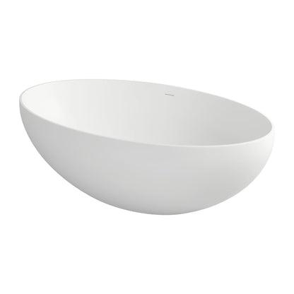 Roni 67" Solid Surface Freestanding Soaking Bathtub - Matte White