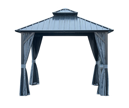 Afix 10 X 10 ft Permanent Hardtop Gazebo Canopy - Gray