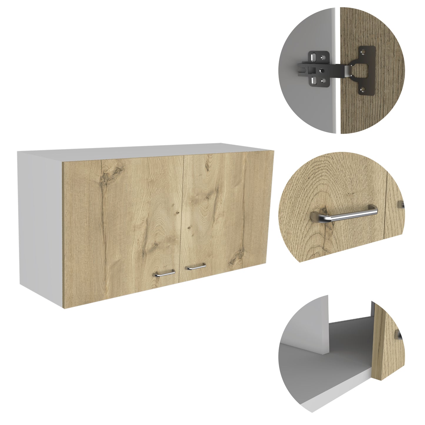 Napoles Double Door Wall Cabinet - Light Oak