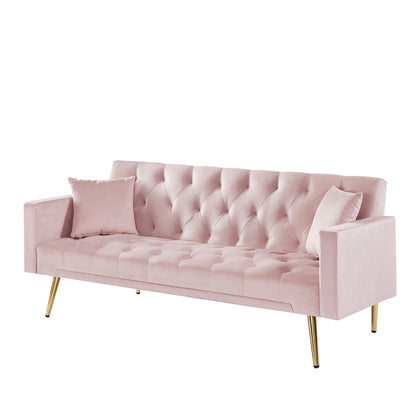 Coney Convertible Folding Futon Sofa Bed - Pink