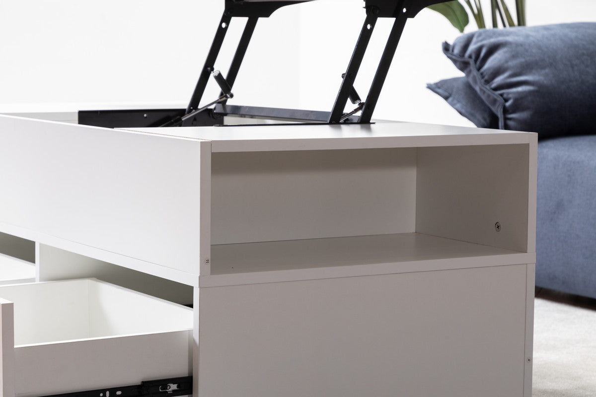 Luna Lift Top Coffee Table - White