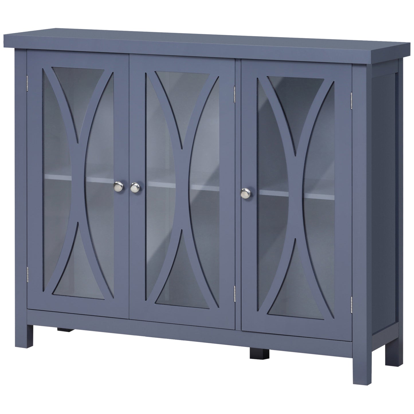 Arc Pattern Sideboard Buffet - Gray