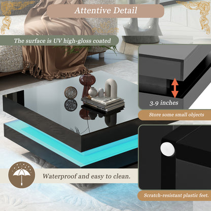 Lumina  Square Coffee Table -Black