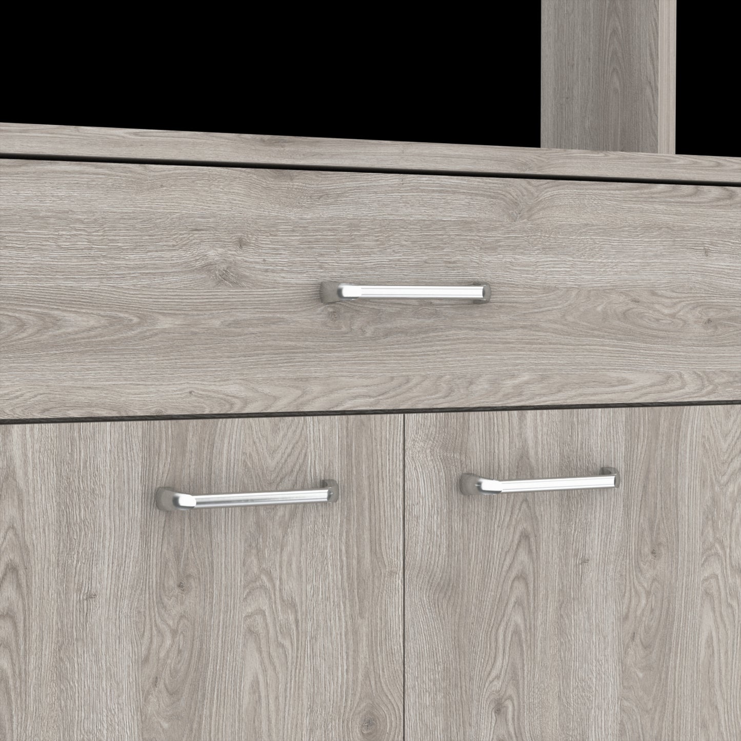 Santa 1-Drawer 1-Shelf Area Pantry with Adjustable Metal Legs - Light Grey