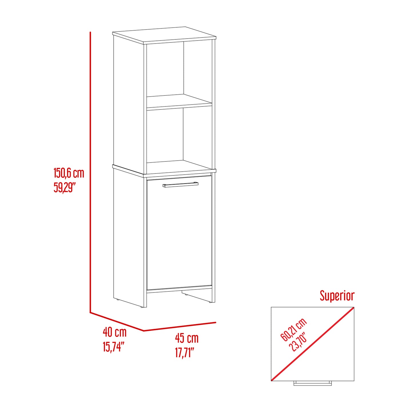Forester 1-Shelf Pantry Cabinet - White