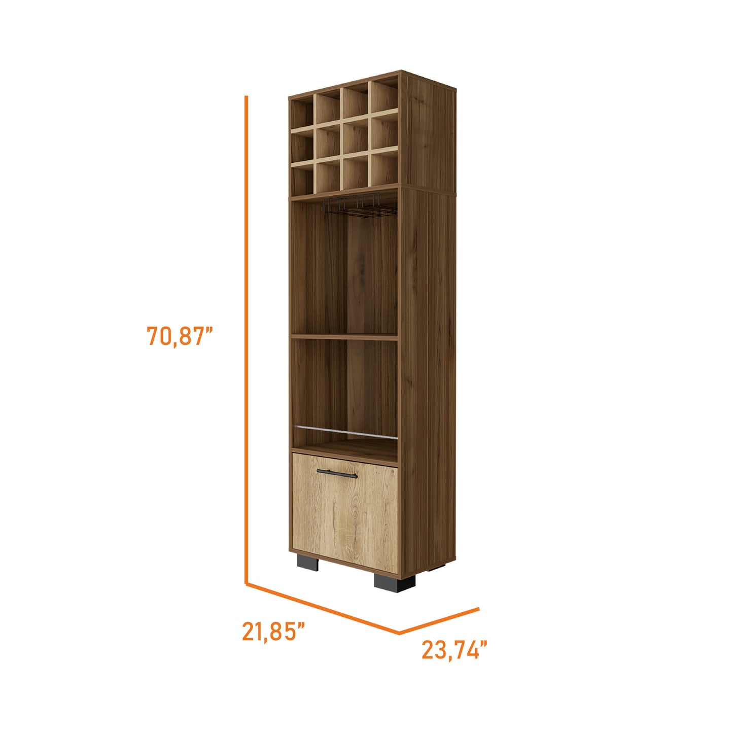 Jackson 12-Bottle 2-Shelf 1-Drawer Bar Cabinet