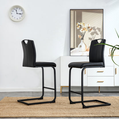 Regal PU Chair Barstool - Black Set of 2