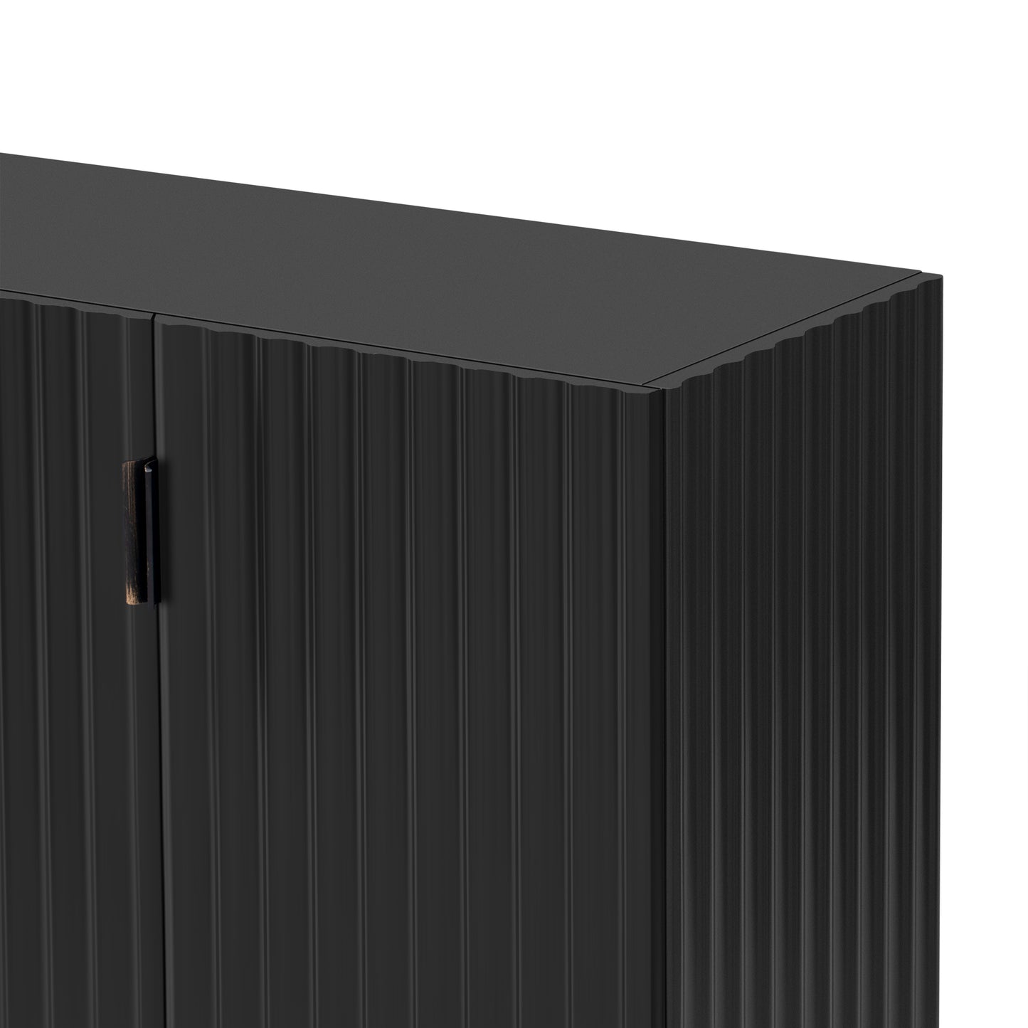 Lyons 4 Wavy Doors Ample Storage Space Sideboar - Black