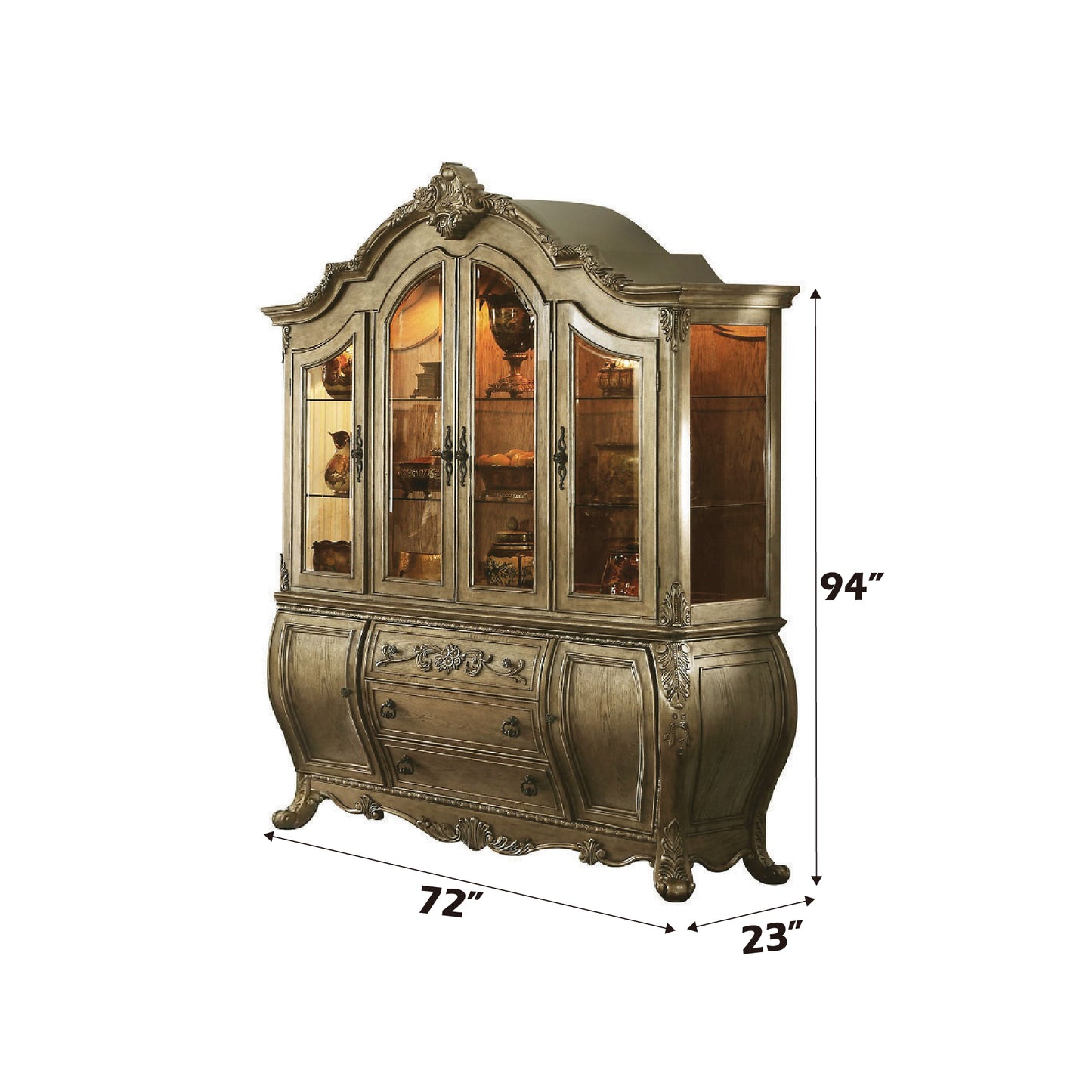 Ragenardus Hutch & Buffet in Vintage Oak