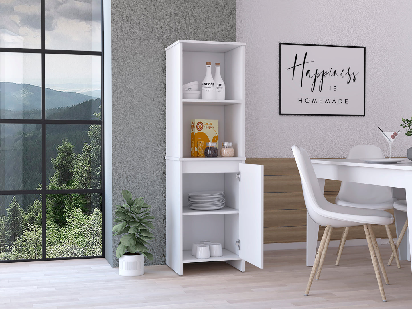 Forester 1-Shelf Pantry Cabinet - White