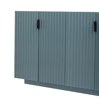 Lyons 4 Wavy Doors Ample Storage Space Sideboar - Teal