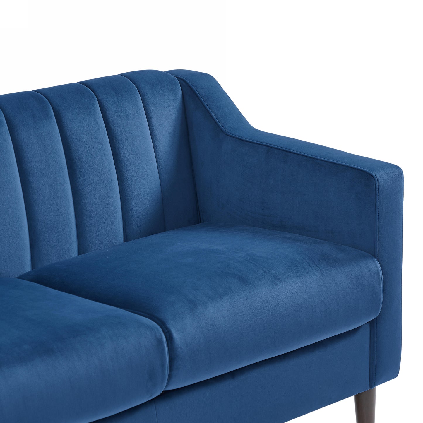 Jericho Convertible Velvet Sofa Bed - Blue