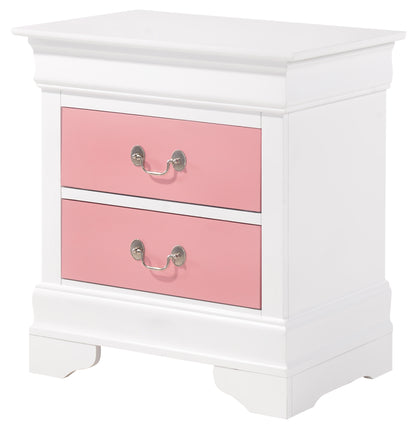 Louis Nightstand - White/Pink