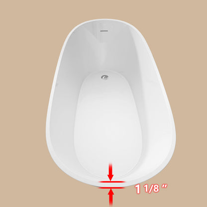 Cavi 67" Acrylic Freestanding Soaking Bathtub  - Gloss White
