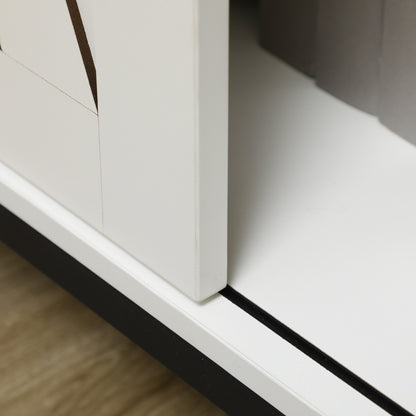 Belle Farmhouse Sideboard Buffet Cabinet - Brown+White
