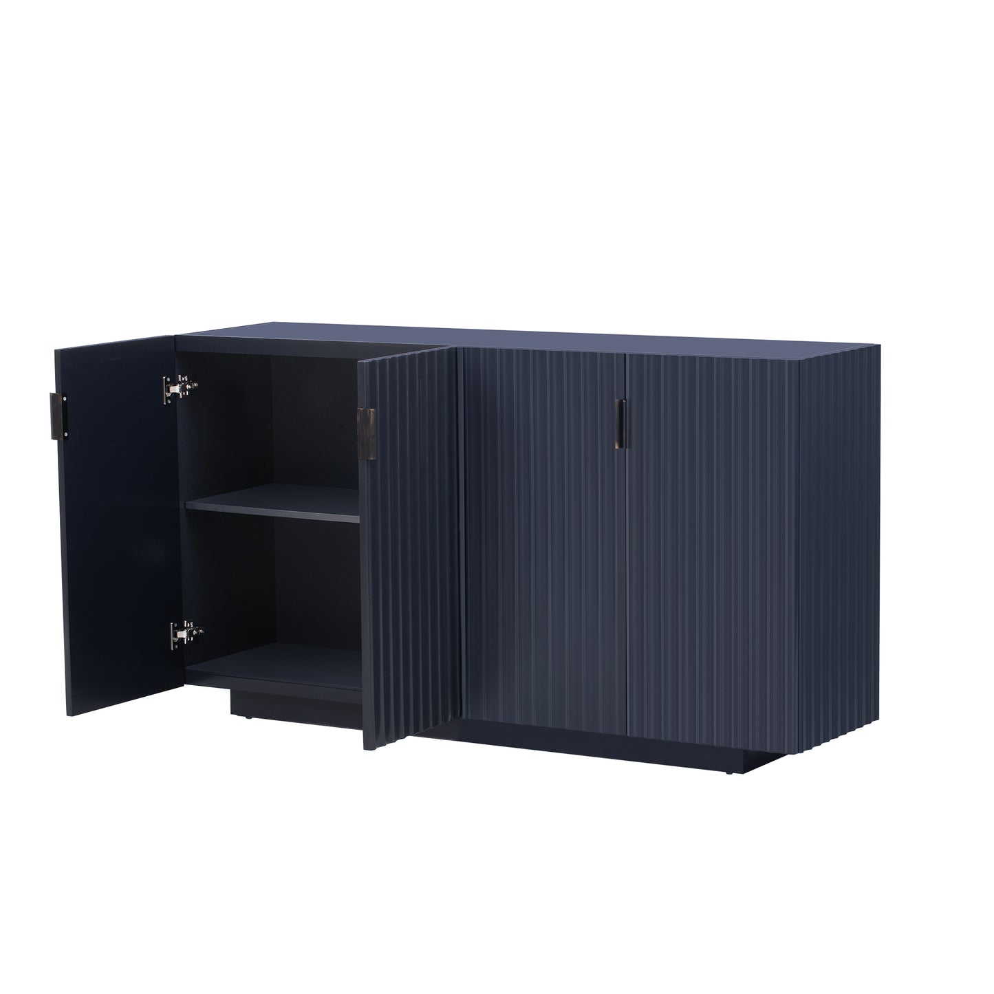 Lyons 4 Wavy Doors Ample Storage Space Sideboar - Navy Blue