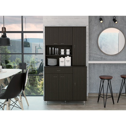 Della Kitchen Pantry  Cabinets - Black